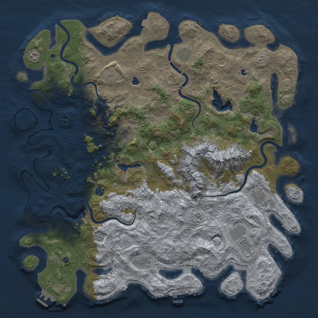 Rust Map: Procedural Map, Size: 5300, Seed: 5200, 17 Monuments