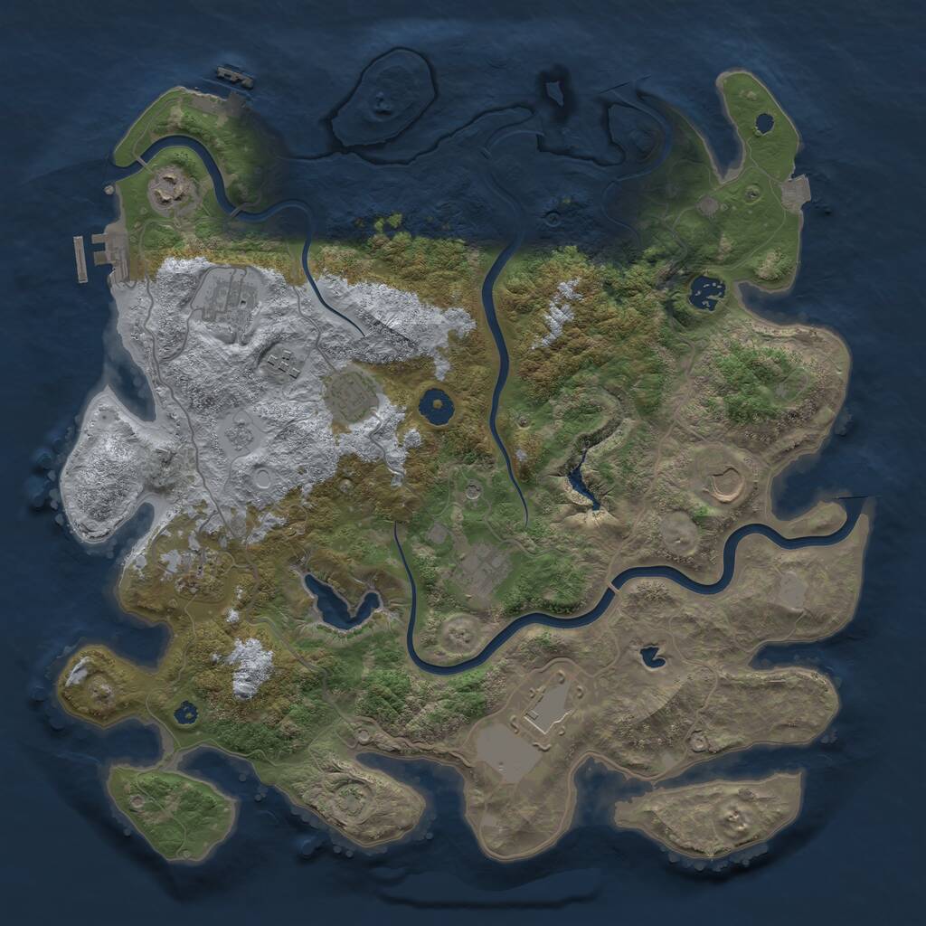 Rust Map: Procedural Map, Size: 4000, Seed: 188727885, 15 Monuments