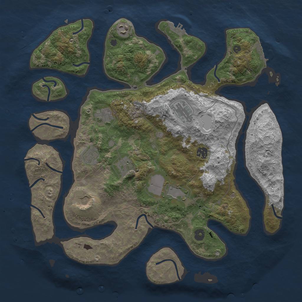 Rust Map: Procedural Map, Size: 4000, Seed: 24996, 15 Monuments