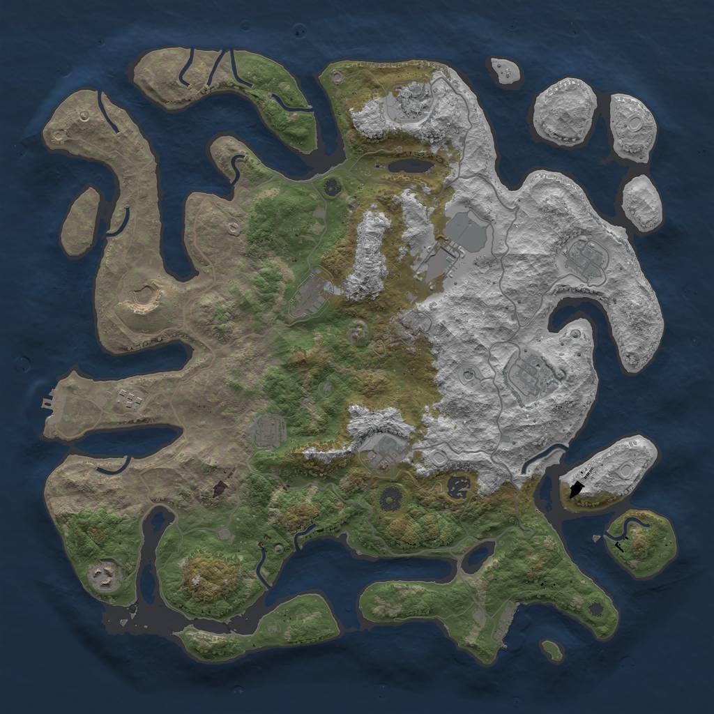 Rust Map: Procedural Map, Size: 4500, Seed: 21704641, 19 Monuments