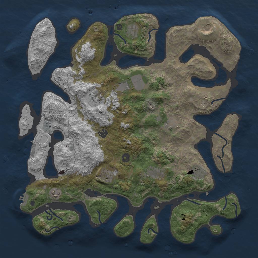 Rust Map: Procedural Map, Size: 4300, Seed: 1097907746, 19 Monuments