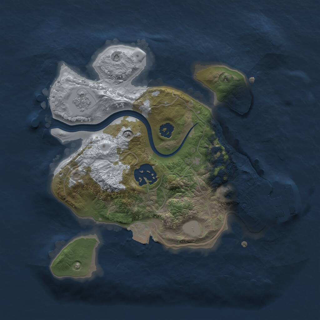 Rust Map: Procedural Map, Size: 2200, Seed: 2095102377, 4 Monuments