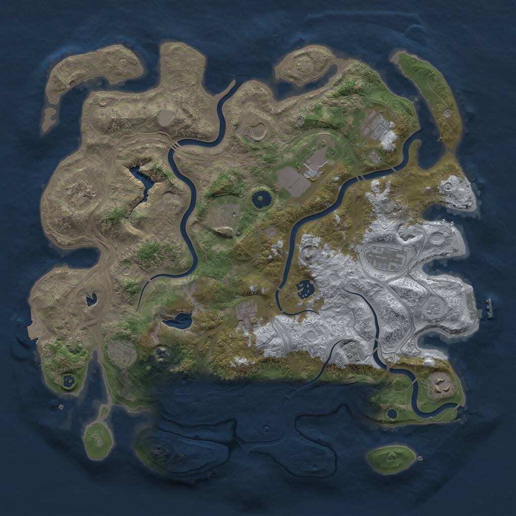 Rust Map: Procedural Map, Size: 4250, Seed: 423847632, 16 Monuments