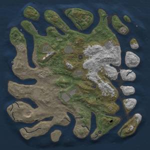 Thumbnail Rust Map: Procedural Map, Size: 4500, Seed: 1078219383, 18 Monuments