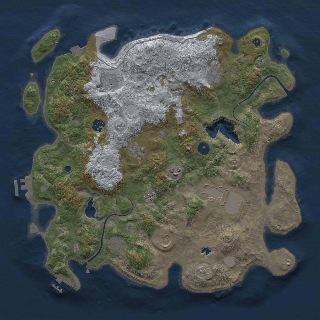 Rust Map: Procedural Map, Size: 4000, Seed: 659719893, 15 Monuments