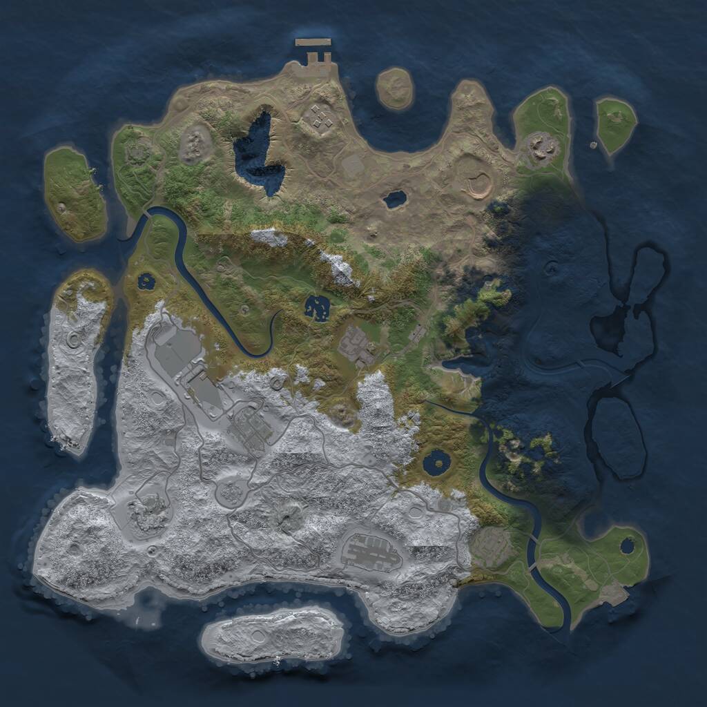 Rust Map: Procedural Map, Size: 4000, Seed: 1002316940, 15 Monuments