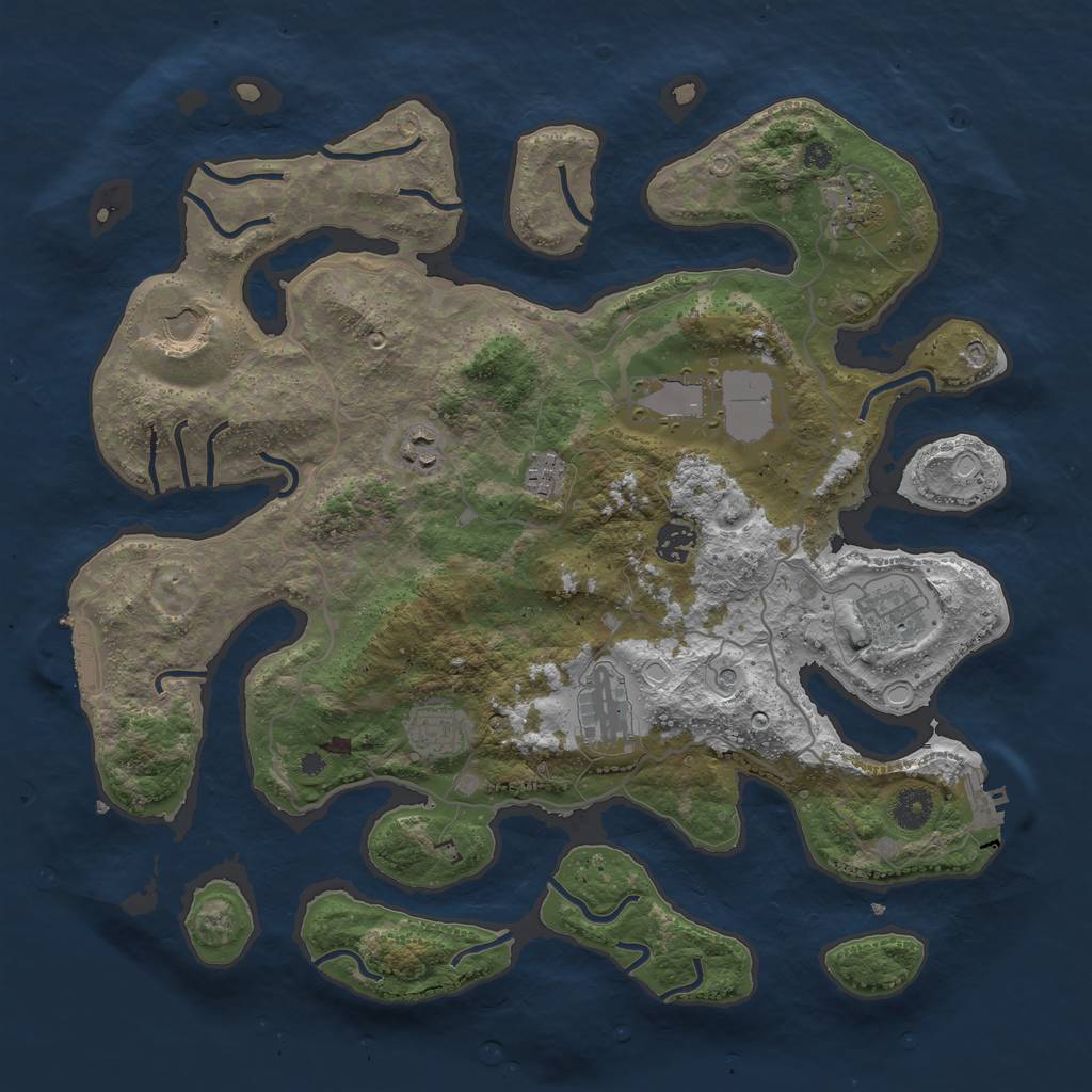 Rust Map: Procedural Map, Size: 4000, Seed: 423847632, 17 Monuments