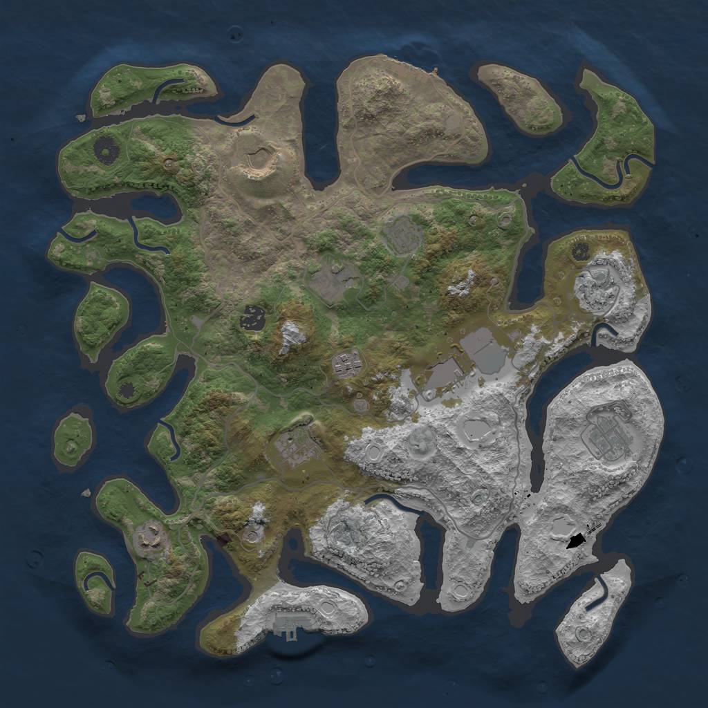 Rust Map: Procedural Map, Size: 4000, Seed: 8912, 18 Monuments