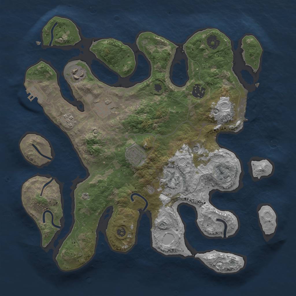 Rust Map: Procedural Map, Size: 3300, Seed: 69420, 14 Monuments