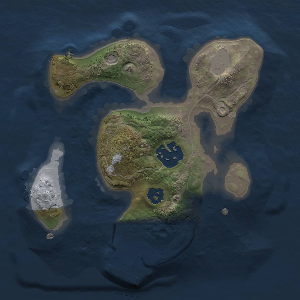 Rust Map: Procedural Map, Size: 1800, Seed: 145, 3 Monuments