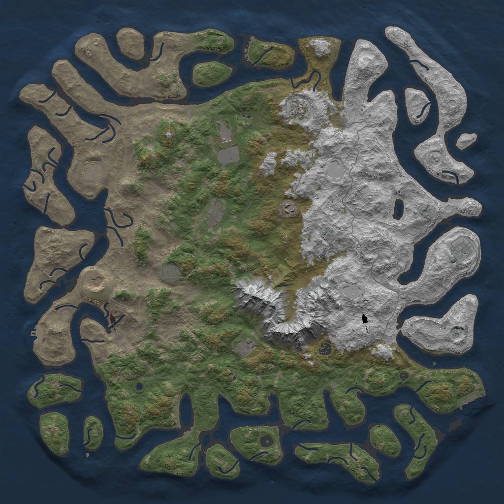 Rust Map: Procedural Map, Size: 6000, Seed: 2147483644, 19 Monuments