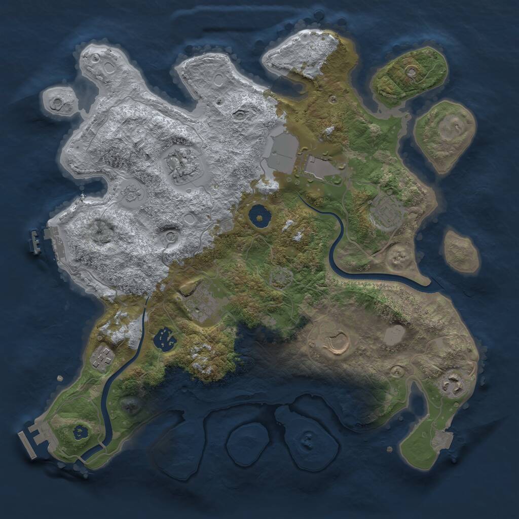 Rust Map: Procedural Map, Size: 3500, Seed: 976745675, 14 Monuments