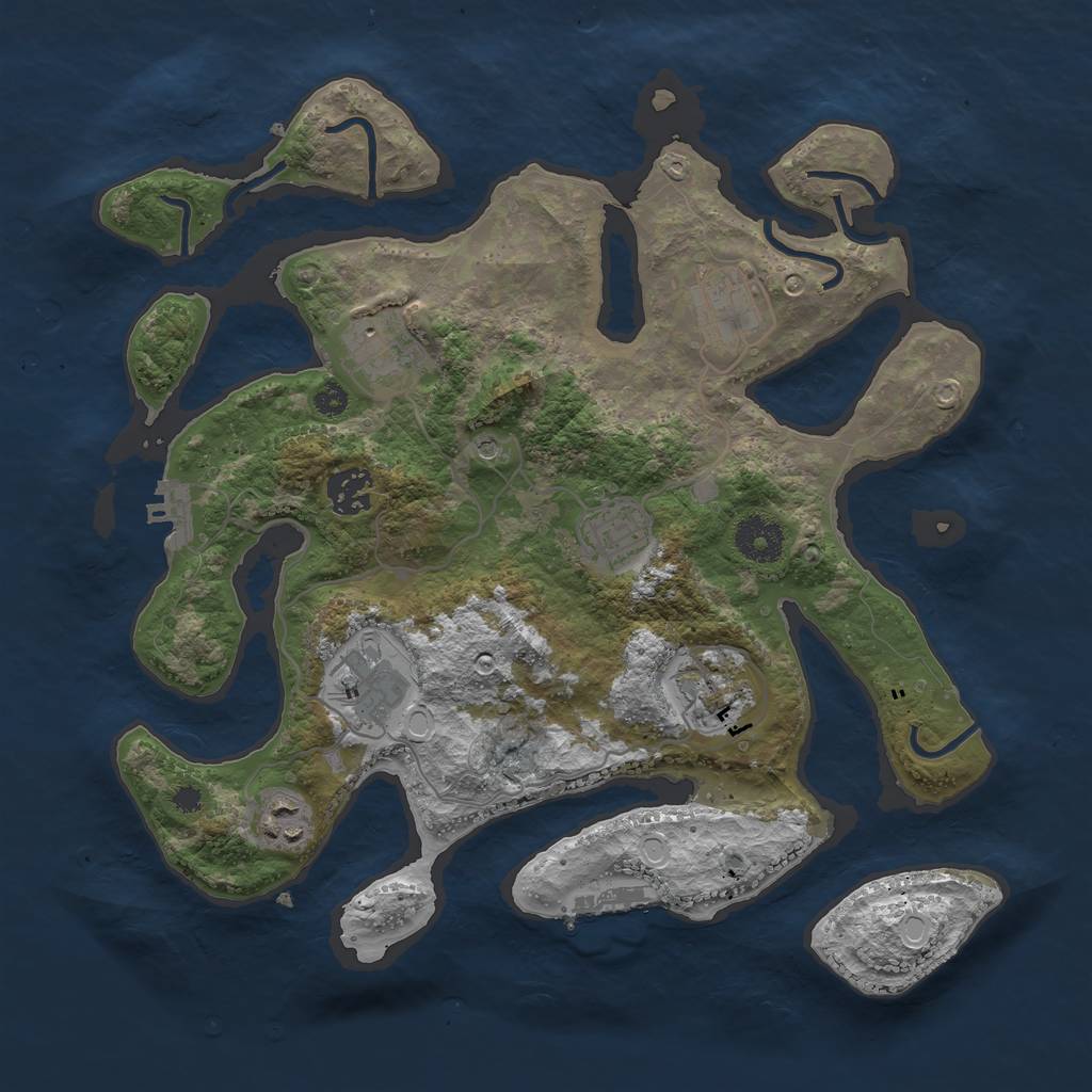 Rust Map: Procedural Map, Size: 3400, Seed: 923456789, 15 Monuments