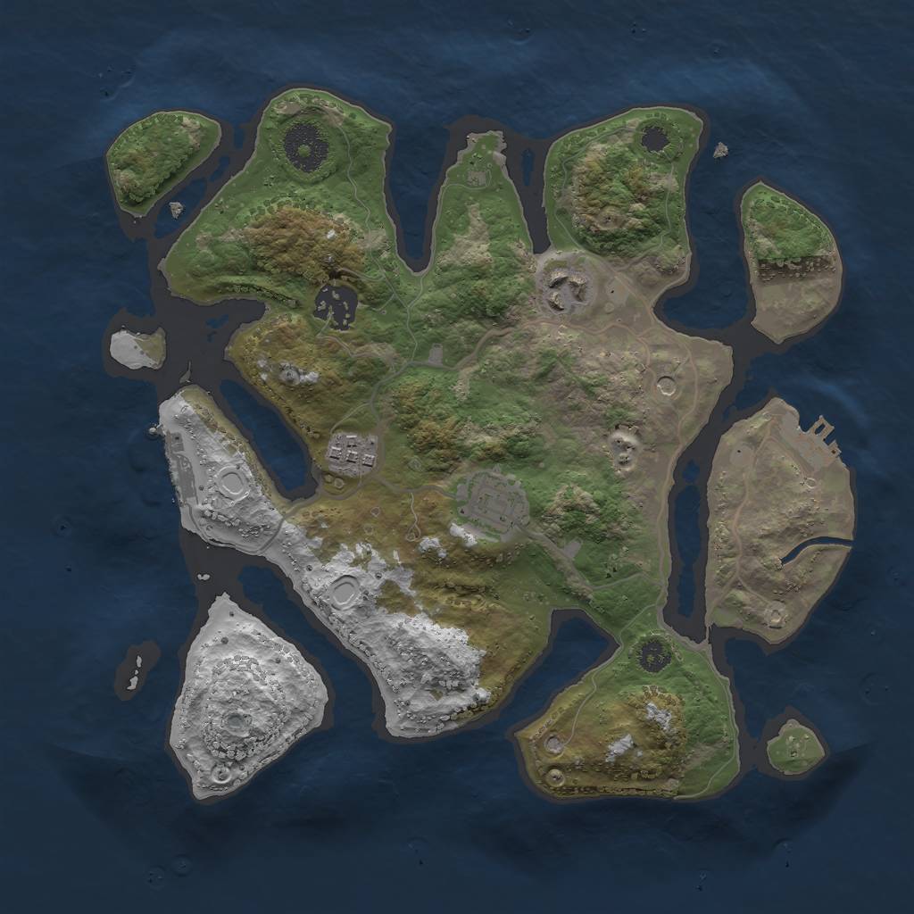 Rust Map: Procedural Map, Size: 3000, Seed: 164968388, 12 Monuments