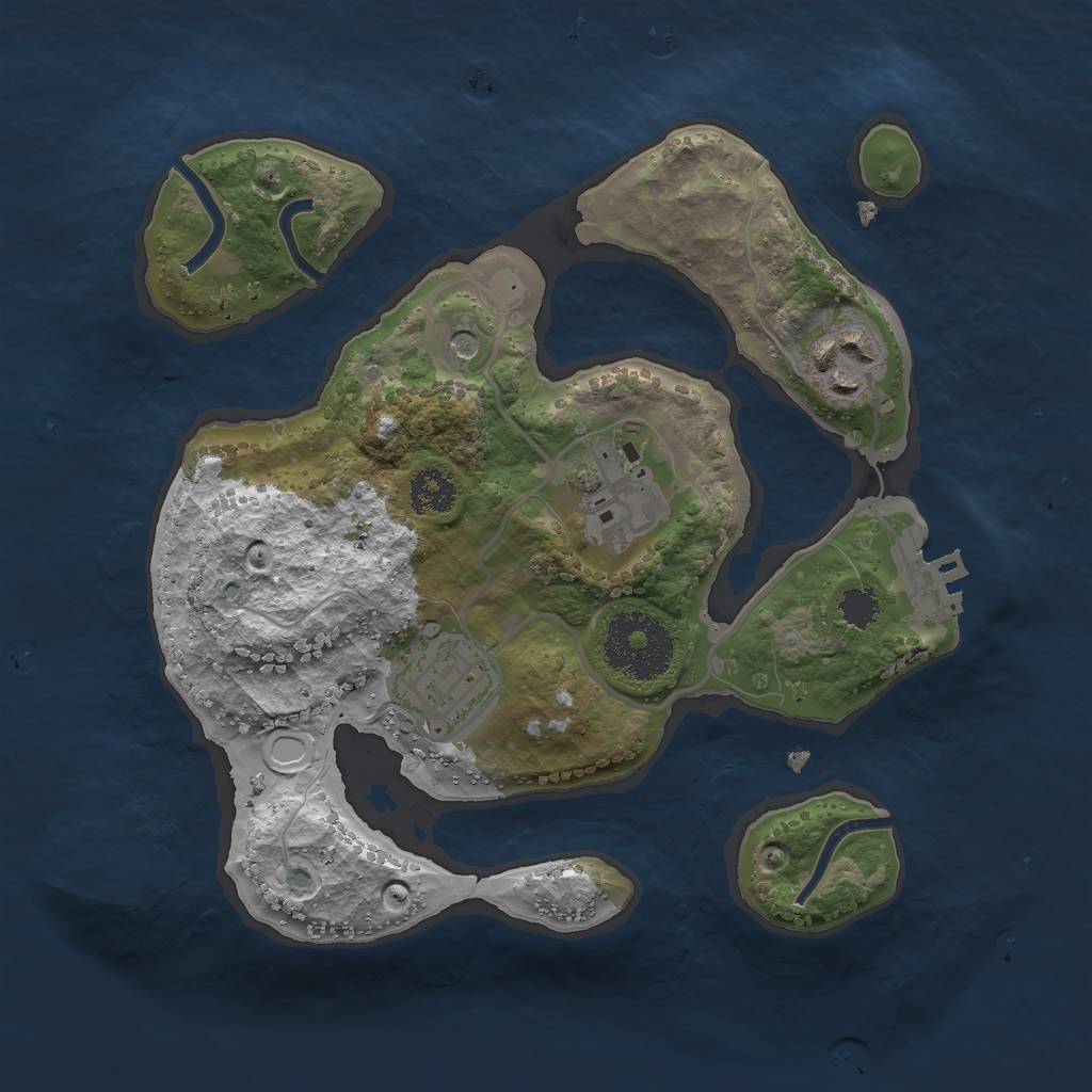 Rust Map: Procedural Map, Size: 2400, Seed: 1452707379, 10 Monuments