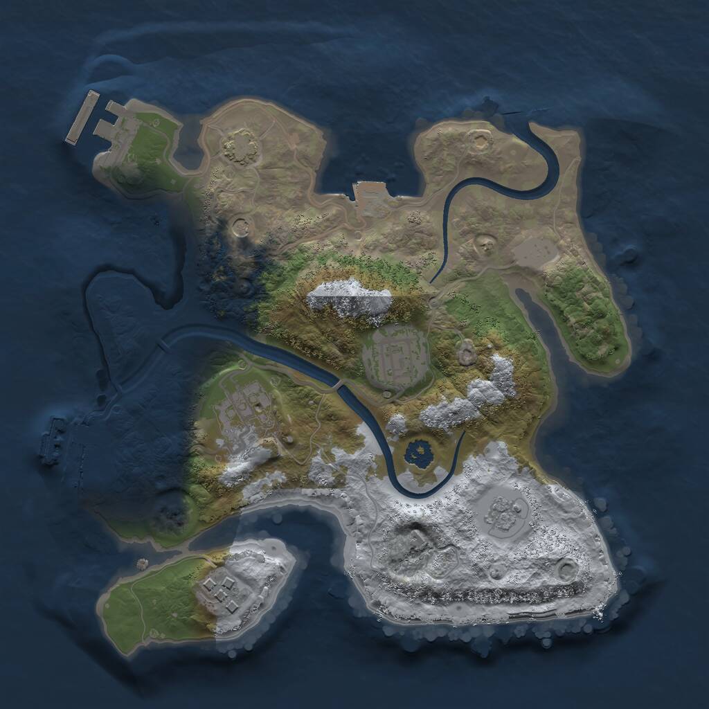 Rust Map: Procedural Map, Size: 2500, Seed: 290955, 9 Monuments