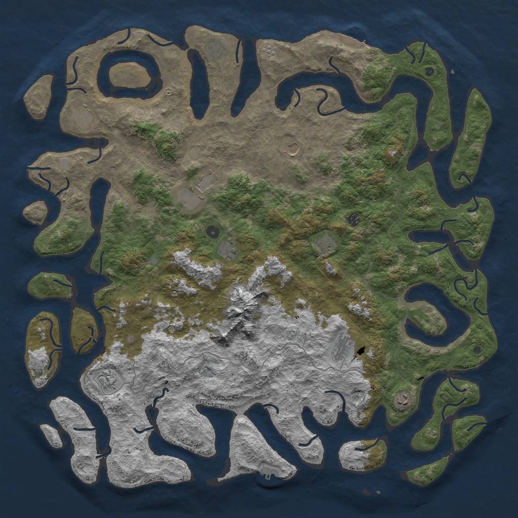 Rust Map: Procedural Map, Size: 6000, Seed: 490816, 19 Monuments