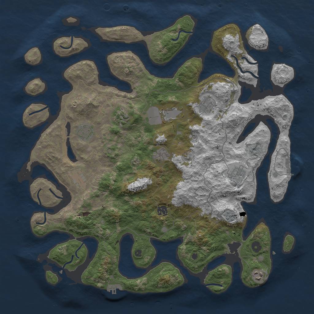 Rust Map: Procedural Map, Size: 4500, Seed: 670889730, 18 Monuments