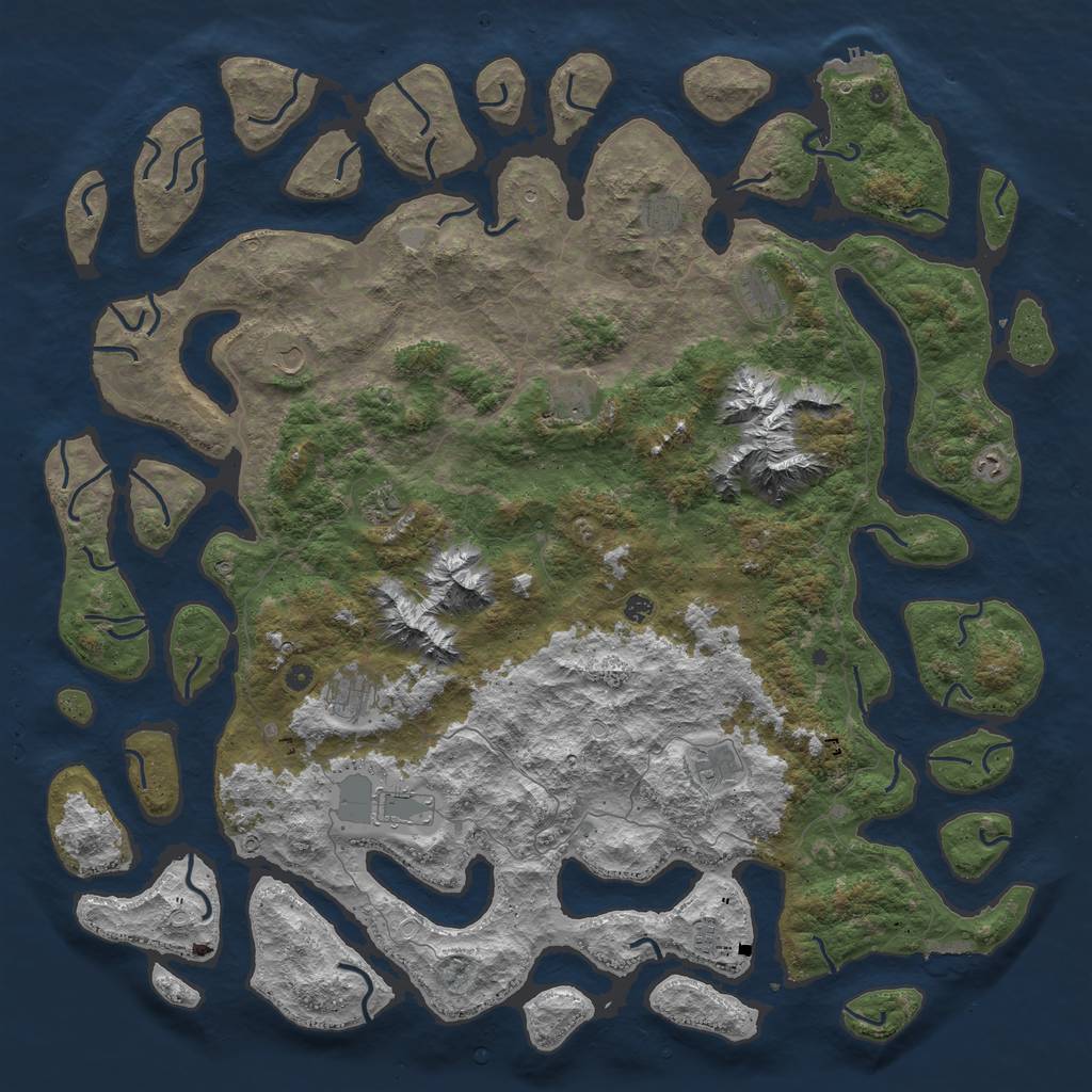 Rust Map: Procedural Map, Size: 6000, Seed: 131, 19 Monuments