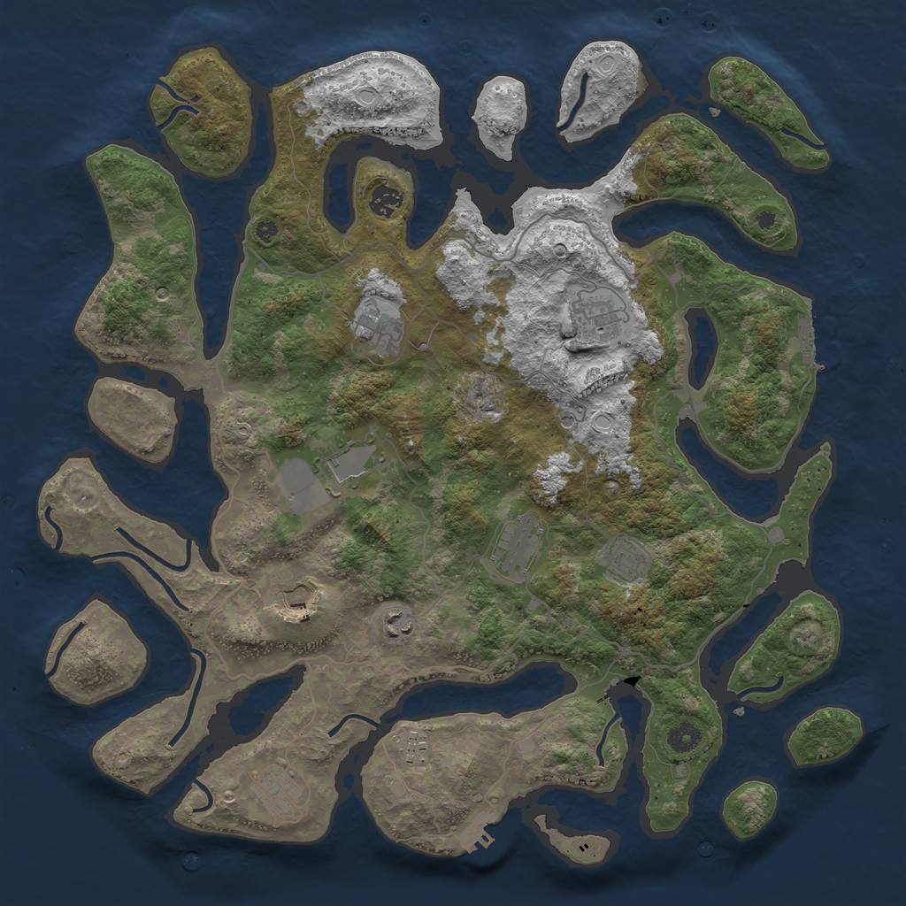 Rust Map: Procedural Map, Size: 4300, Seed: 68192956, 18 Monuments