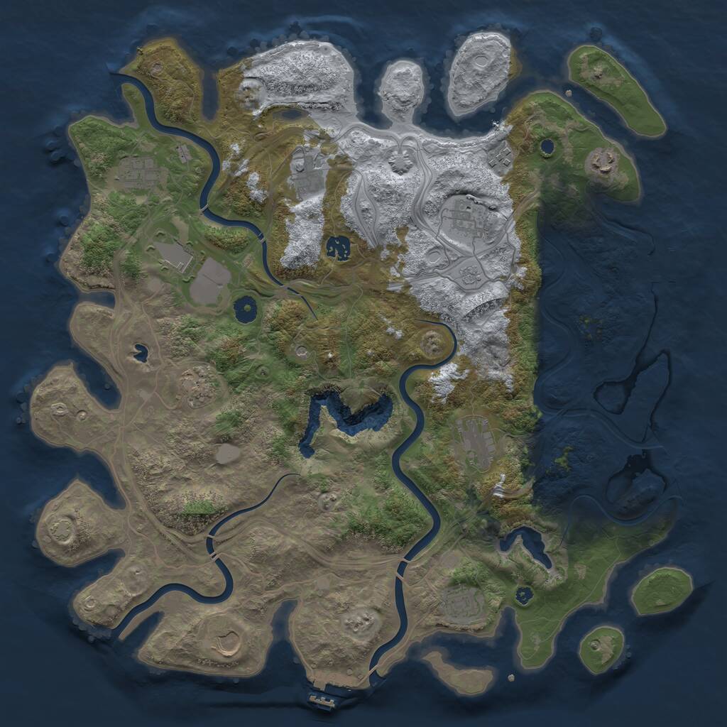Rust Map: Procedural Map, Size: 4300, Seed: 68192956, 17 Monuments