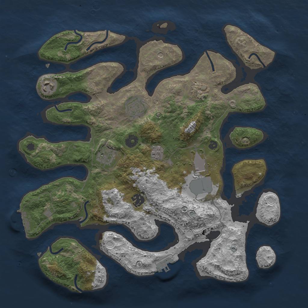 Rust Map: Procedural Map, Size: 3600, Seed: 15000, 15 Monuments