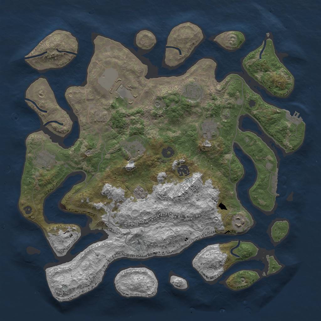 Rust Map: Procedural Map, Size: 4000, Seed: 8899771, 16 Monuments