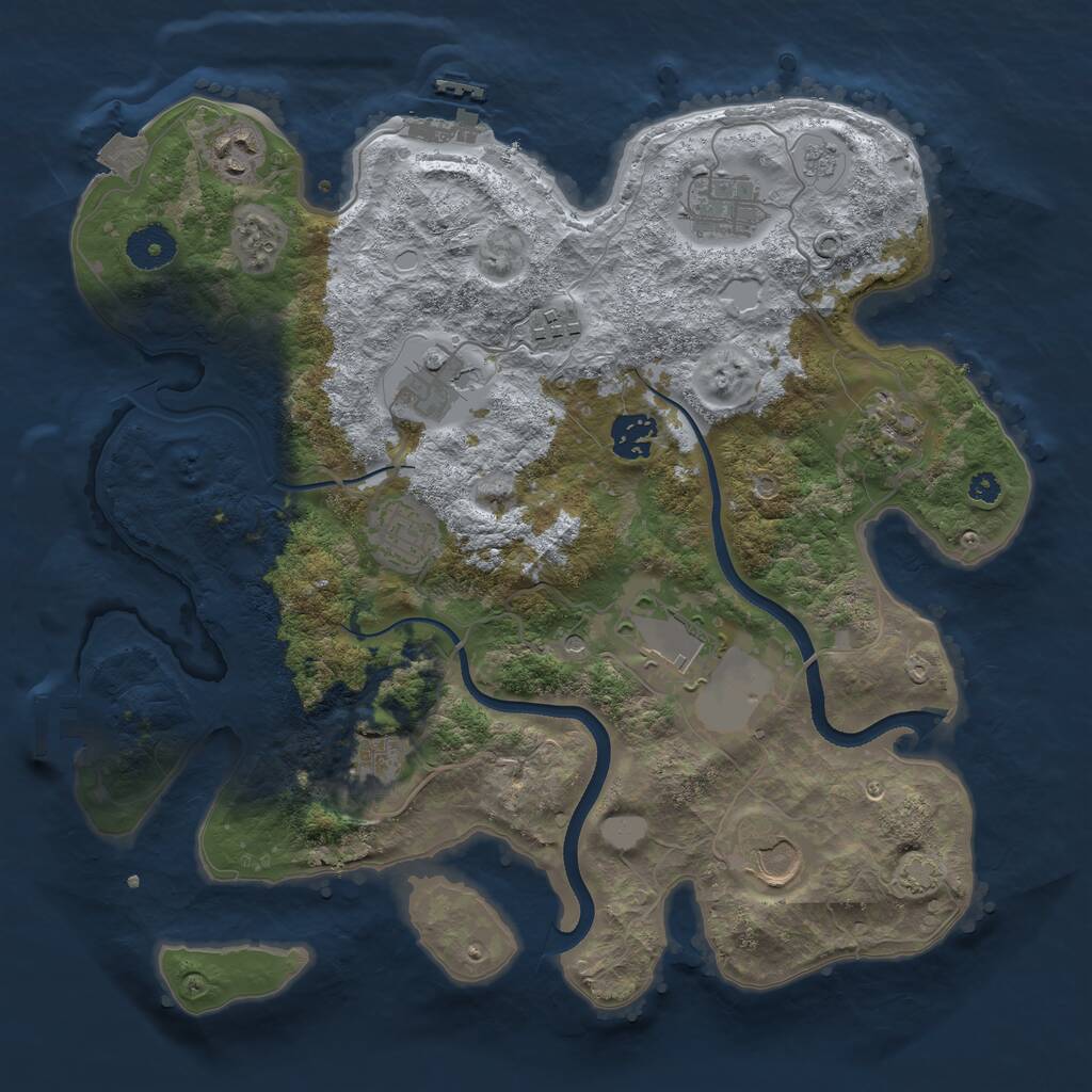 Rust Map: Procedural Map, Size: 3500, Seed: 1596954357, 16 Monuments