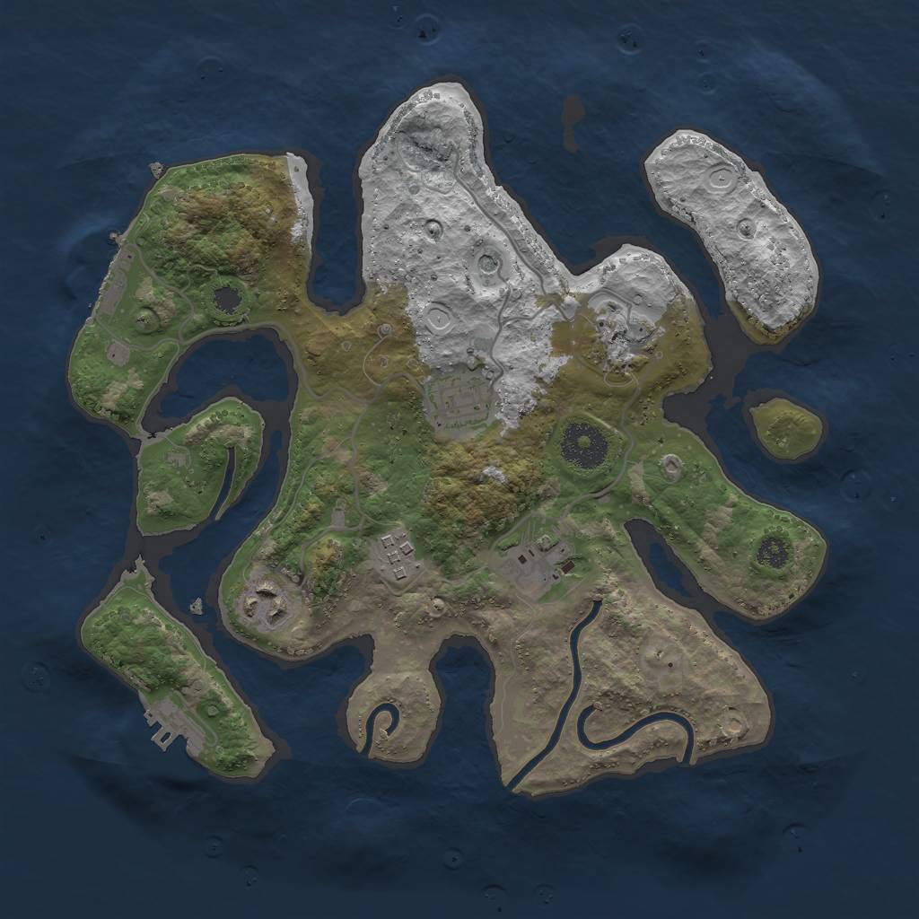 Rust Map: Procedural Map, Size: 3000, Seed: 336511276, 13 Monuments