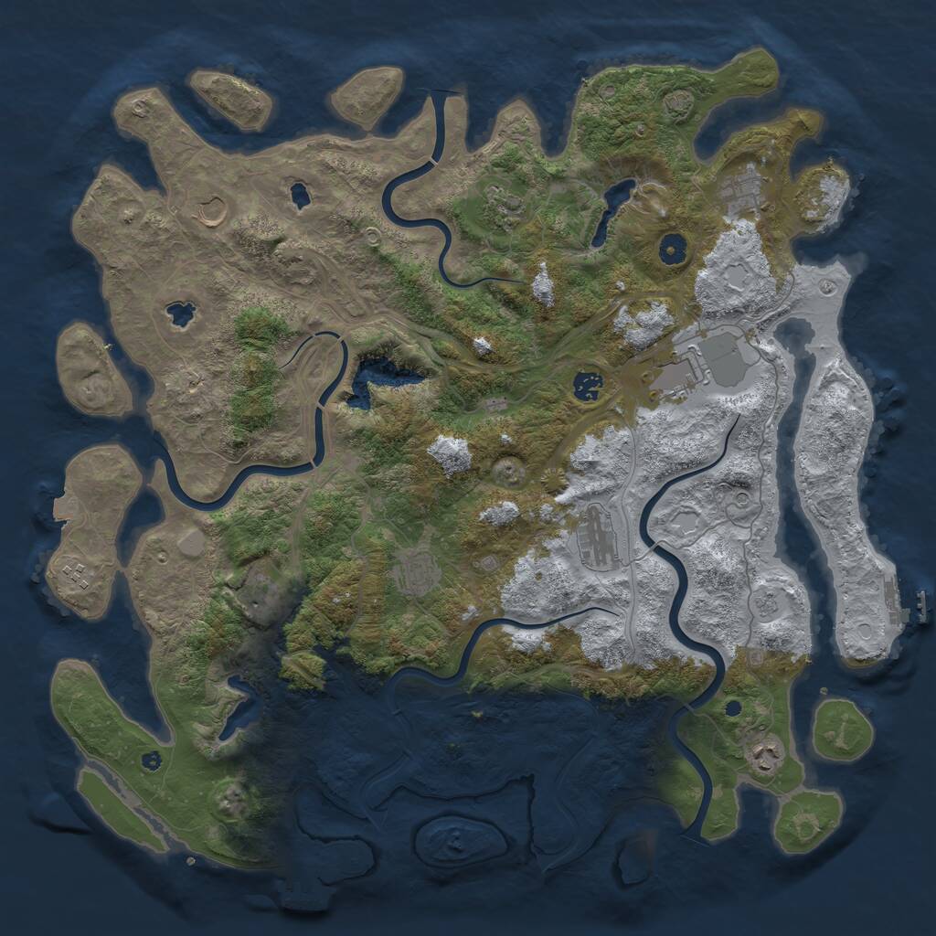 Rust Map: Procedural Map, Size: 4700, Seed: 1283378891, 16 Monuments