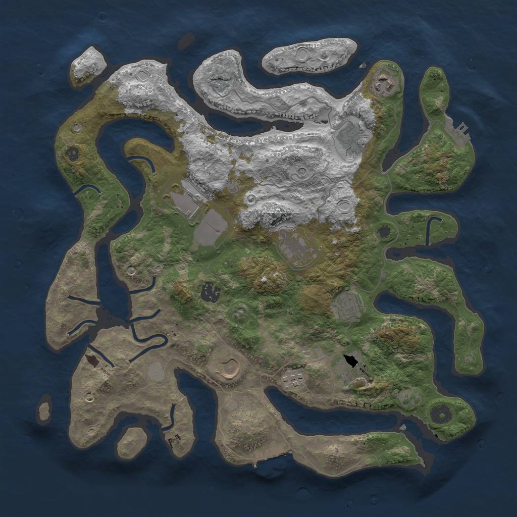 Rust Map: Procedural Map, Size: 3850, Seed: 1768439977, 17 Monuments