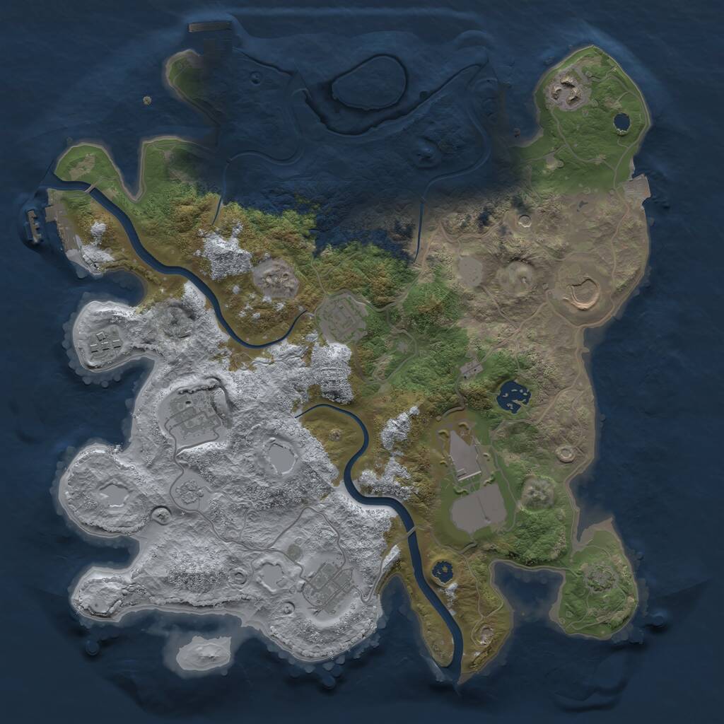 Rust Map: Procedural Map, Size: 3500, Seed: 89465855, 14 Monuments