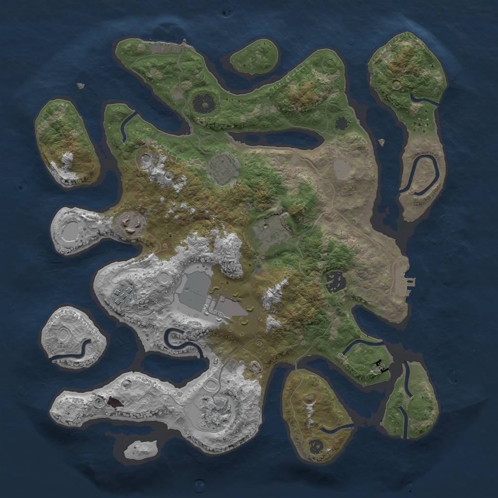 Rust Map: Procedural Map, Size: 3500, Seed: 89465855, 15 Monuments