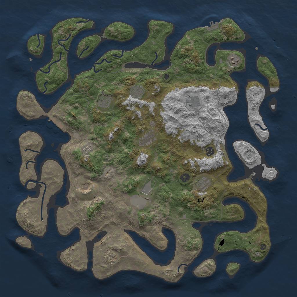 Rust Map: Procedural Map, Size: 4900, Seed: 45689, 19 Monuments