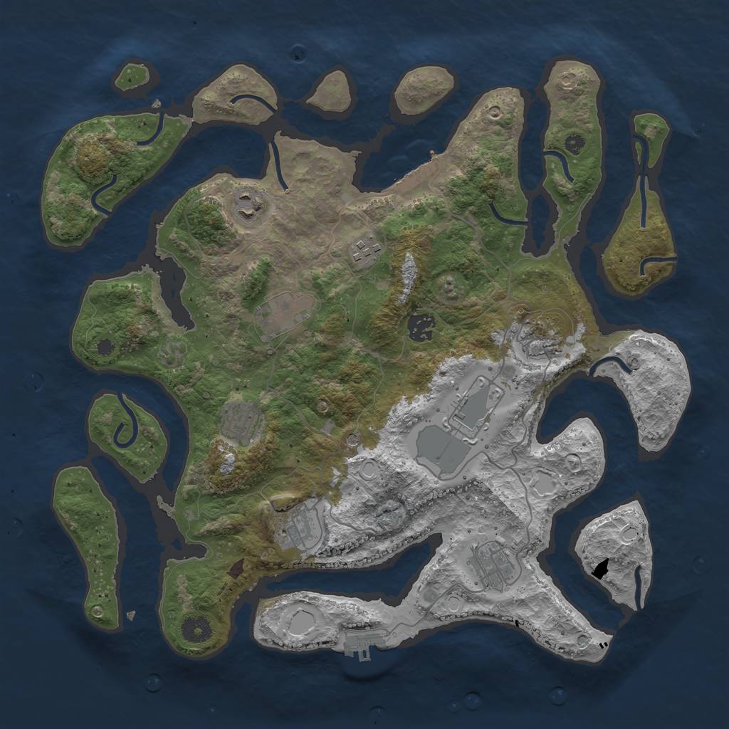 Rust Map: Procedural Map, Size: 3800, Seed: 312022021, 17 Monuments