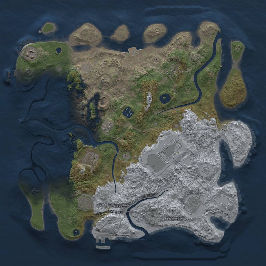 Rust Map: Procedural Map, Size: 3800, Seed: 312022021, 15 Monuments