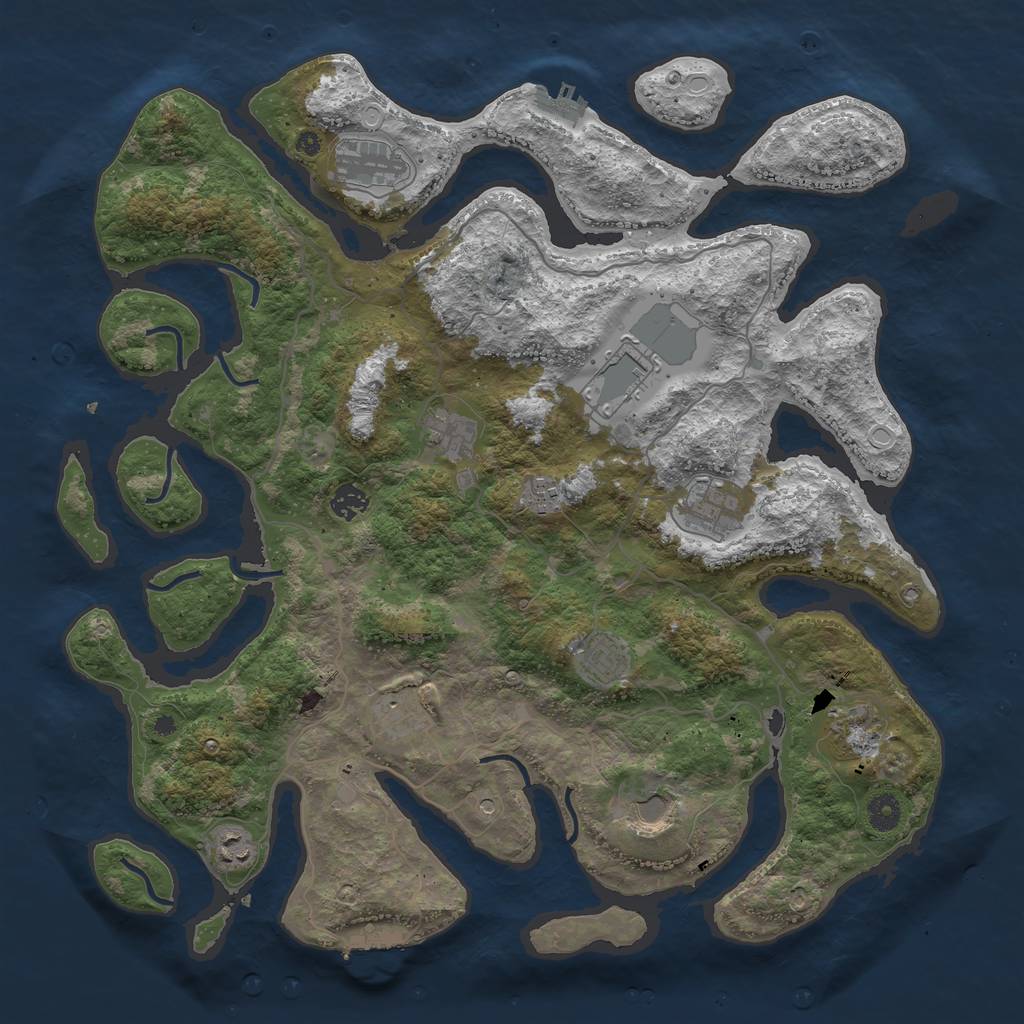 Rust Map: Procedural Map, Size: 4300, Seed: 298968062, 19 Monuments