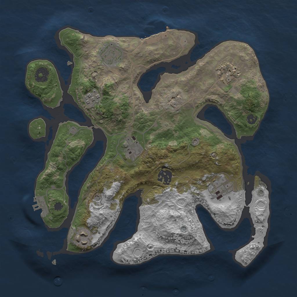 Rust Map: Procedural Map, Size: 3000, Seed: 1387769111, 15 Monuments