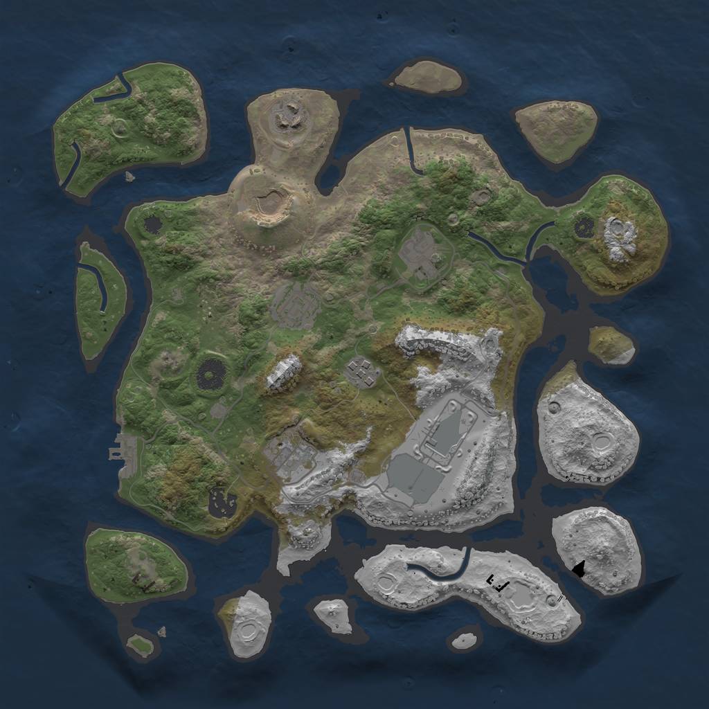 Rust Map: Procedural Map, Size: 3500, Seed: 489141, 14 Monuments