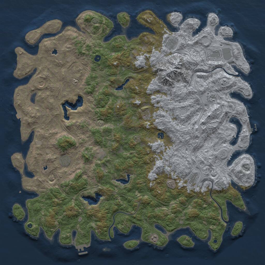 Rust Map: Procedural Map, Size: 6000, Seed: 587408190, 17 Monuments