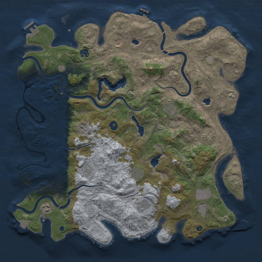Rust Map: Procedural Map, Size: 4500, Seed: 15128932, 16 Monuments