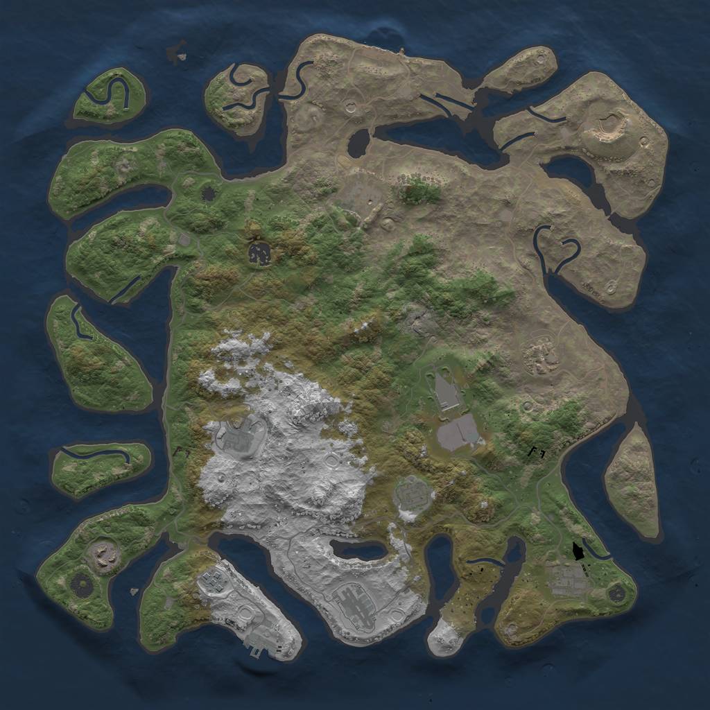 Rust Map: Procedural Map, Size: 4500, Seed: 15128932, 19 Monuments