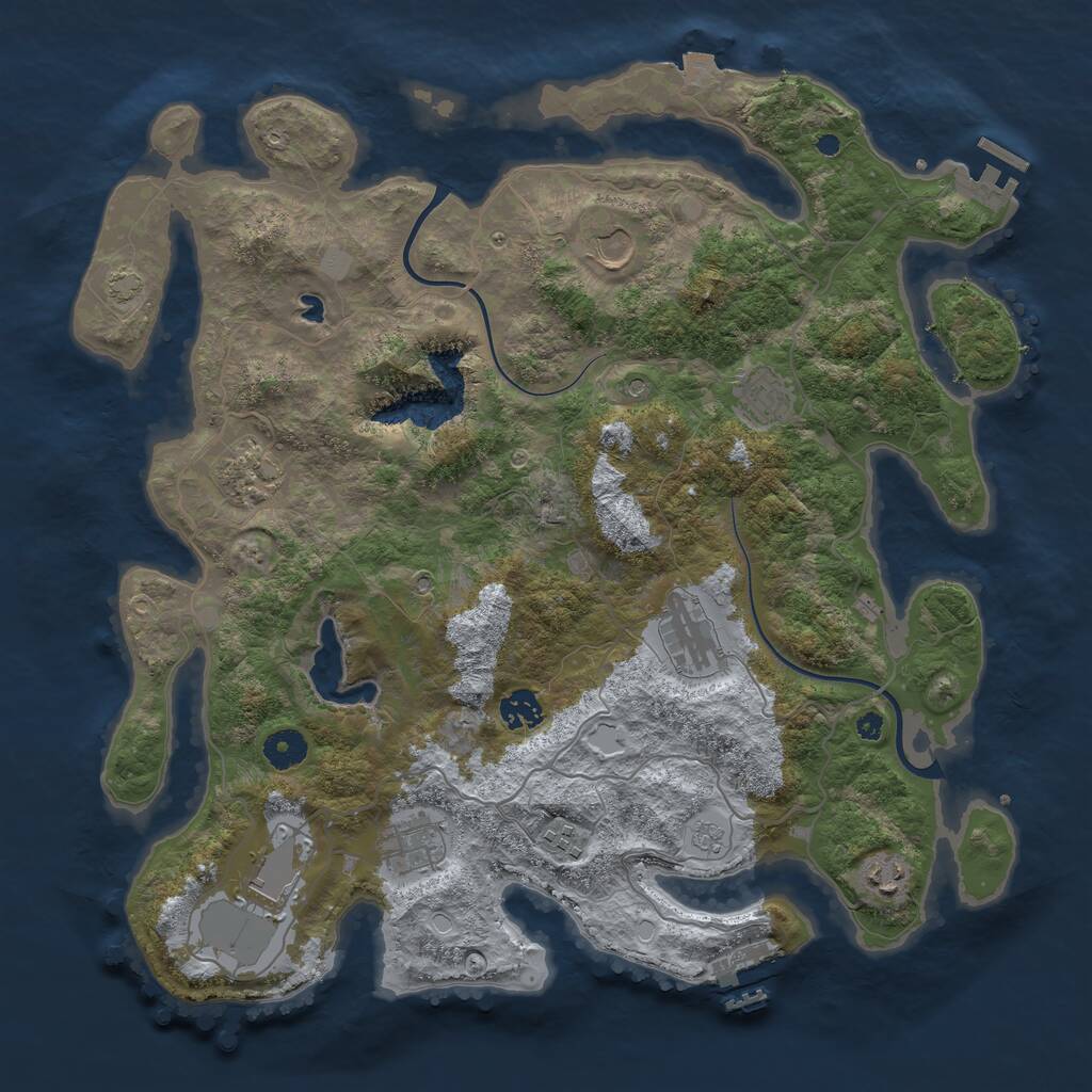 Rust Map: Procedural Map, Size: 4000, Seed: 666696969, 15 Monuments
