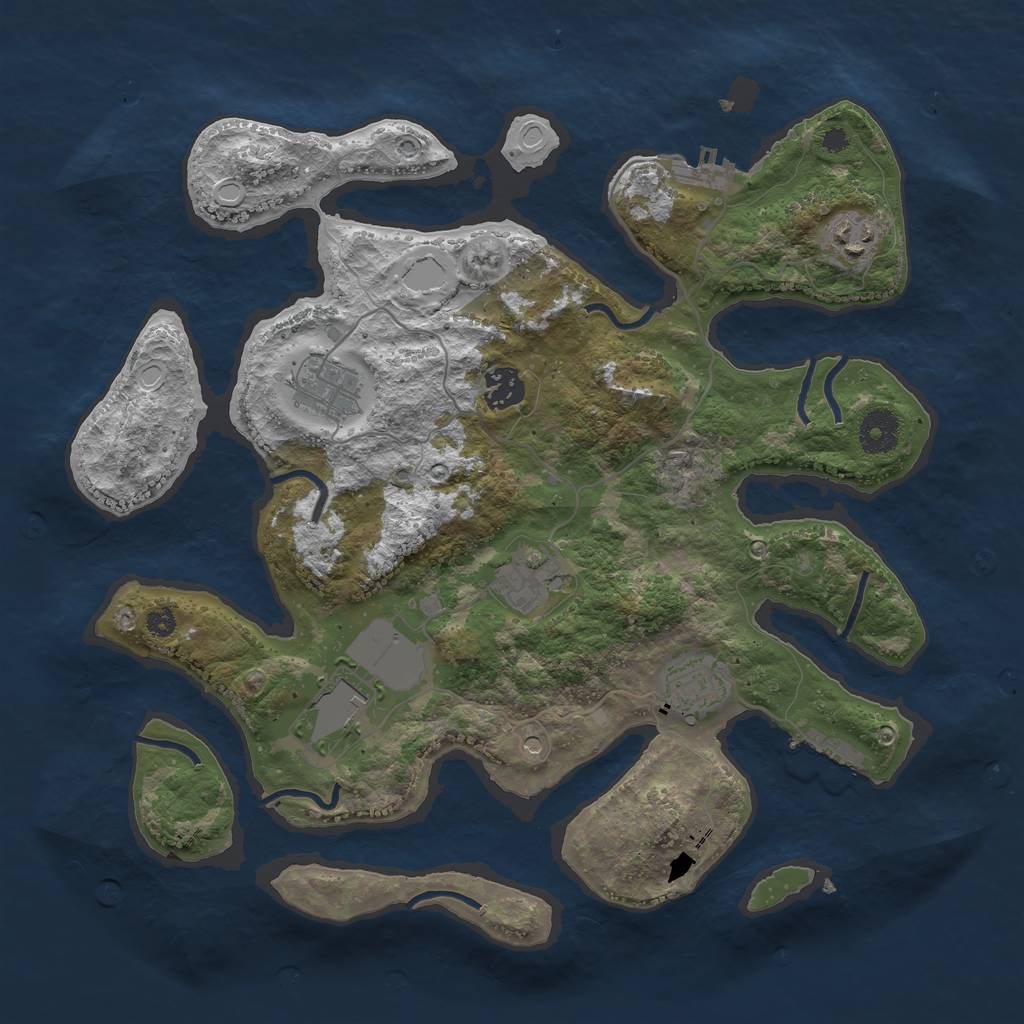 Rust Map: Procedural Map, Size: 3600, Seed: 560, 14 Monuments