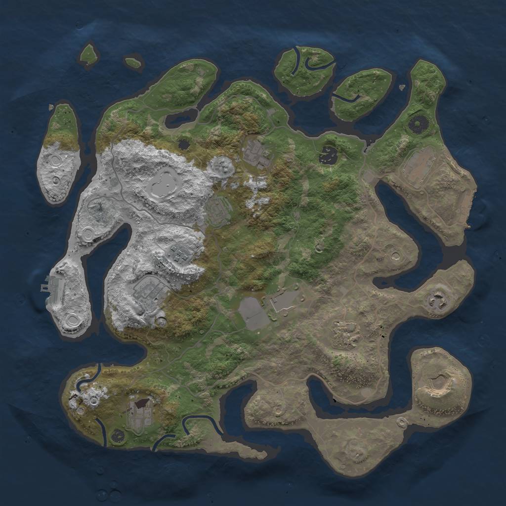 Rust Map: Procedural Map, Size: 4000, Seed: 39394894, 19 Monuments