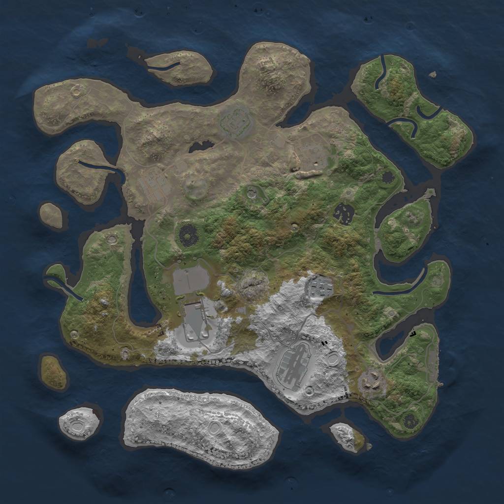 Rust Map: Procedural Map, Size: 3600, Seed: 924820121, 15 Monuments