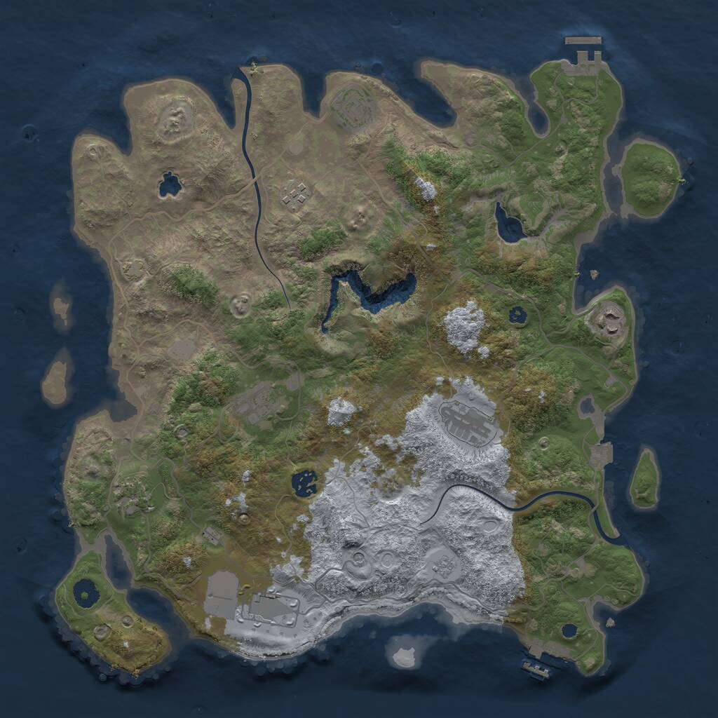 Rust Map: Procedural Map, Size: 4000, Seed: 1568027127, 14 Monuments