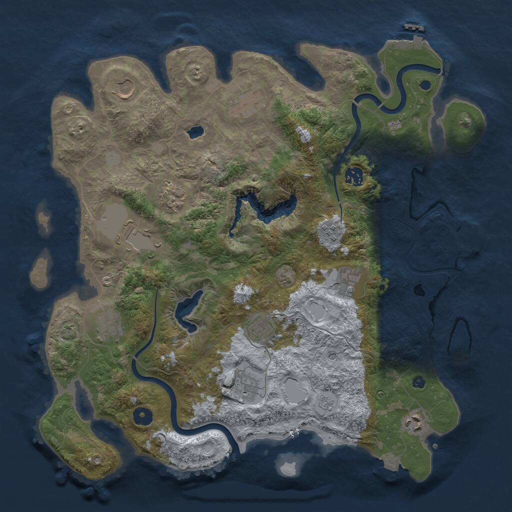 Rust Map: Procedural Map, Size: 4000, Seed: 1568027127, 17 Monuments