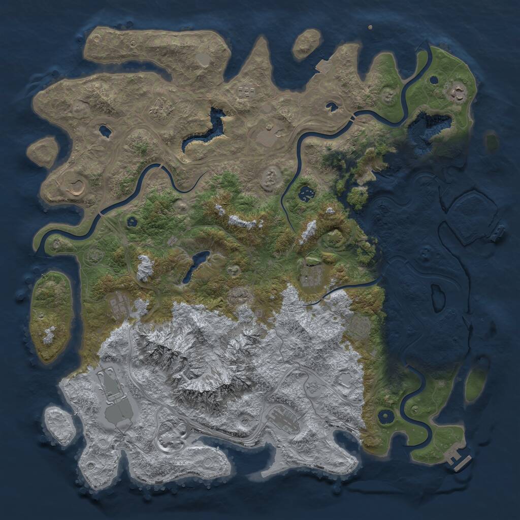 Rust Map: Procedural Map, Size: 5000, Seed: 490816, 17 Monuments