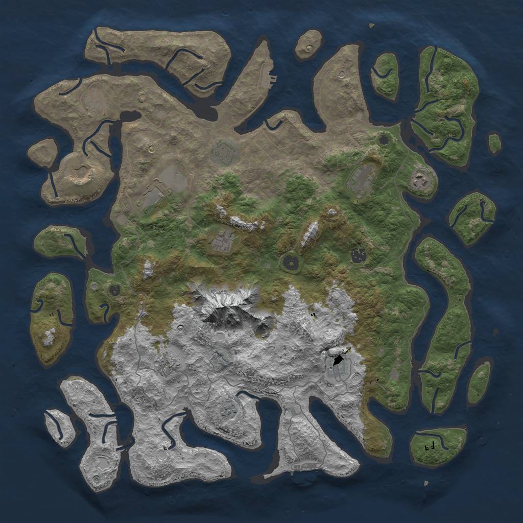 Rust Map: Procedural Map, Size: 5000, Seed: 490816, 19 Monuments